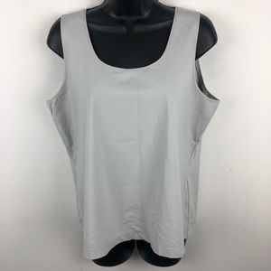 CHICOS Top Shirt Blouse‎ Tank Grey Sleeveless 2 L